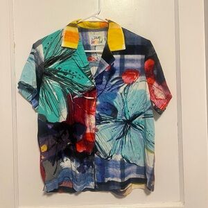 Vintage Jams World Floral Riviera Retro Colorful Button
Down Shirt Size XS